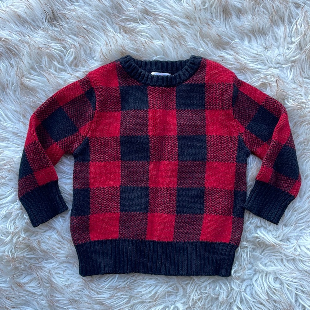 Cat & Jack Buffalo plain print Knit Sweater size 18 Months